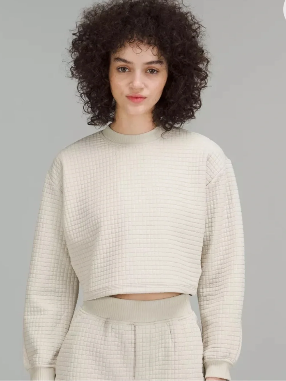 Lululemon LAB Textured Grid Cropped Pullover. DESIGNED FOR ON THE MOVE Size 6